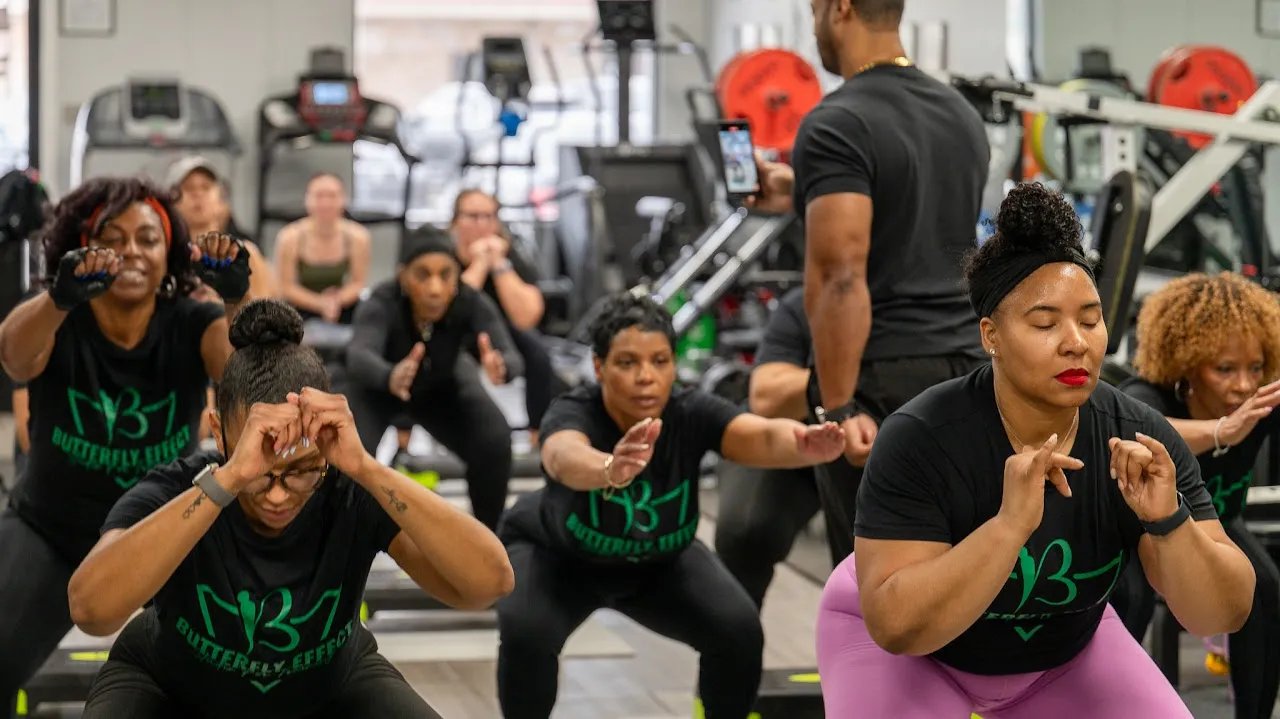Members enjoying a group fitness class